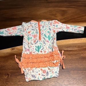 Rufflebutts rash guard long sleeve swim suit 6-12mo